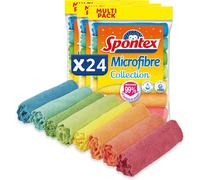 Kalanka-Spontex - Lot De 24 Chiffons Microfibre Collection - Lavettes Multi-Usage - Elimine 99% Des Bactéries - 30x30cm