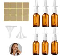 Kalanka-Spray Nasal Vide6 Vflacon Spray Vide, 30ml Pulverisateur Cheveux, Brun Vaporisateur En Verre Avec Couverture Pour Le Sérum Physiologique Les Huiles Essentielles