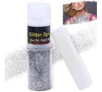 Kalanka-Spray Paillette Cheveux Et Le Corps,Bombe Paillettes Visage Glitter Makeup Pour Vetements Fête Festival Maquillage Accessoire Argent