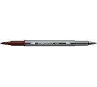 Kalanka-Staedtler 3001 - Feutre De Coloriage Aquarellable Double Pointe Pinceau 1-6 Mm Et Fine 0,5-0,8 Mm Chocolat - 3001-75