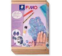 KALANKA-STAEDTLER - Set FIMO - Pâte à modeler - 4 pains de 25 Grammes + 3 cutters + 2 accessoires de modelage & instructions - Thème "Abalone Design" (Coquillage) - 8025 HTC4