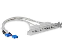 KALANKA-StarTech - Equerre USB 4 Ports - Adaptateur de Slot 4 Ports USB 2.0 A Femelle - Panneau USB - USB à 4 Broches, Type A (F) - IDC 9 Broches (F)