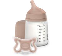 Kalanka-, Starter Set Zero Zero, Biberon Anti-Colique 180 Ml Avec Tétine Spécial Allaitement + Sucette Zero Zero, Sucette Naissance Taille Mini (-2 À 2 Mois) Avec Tétine Symétrique Sx Pro, Medium