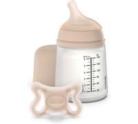 Kalanka-, Starter Set Zero Zero, Biberon Anti-Colique 180 Ml Avec Tétine Spécial Allaitement + Sucette Zero Zero, Sucette Naissance Taille Mini (-2 À 2 Mois) Avec Tétine Symétrique Sx Pro, Light