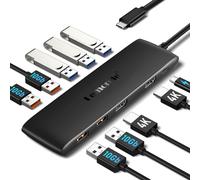 KALANKA-Station d'accueil pour Ordinateur Portable, 10 in 1 Station d'accueil USB C to Double HDMI Adaptateur, Multiport USB C Hub avec 2*HDMI, 3*USB 2.0, 4*USB 3.2 Gen2, 100W PD
