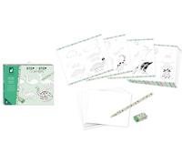 KALANKA-- Step by Step Drawing - Apprendre à dessiner - 20 Modèles Dinos - Kit Dessin Enfant - Apprentissage Dessin et Concentration \u2013 Dès 6 ans \u2013 J09154, Blanc, Noir