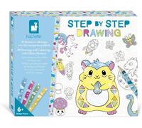 KALANKA-- Step by Step Drawing - Apprendre à Dessiner - 20 Modèles + Feutres Pailletés - Jeu Apprentissage - Apprentissage Dessin et Concentration ¿ Dès 6 Ans ¿ J09157