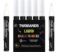 Kalanka-Stylo Craie Pour Tableau Noir, Marqueurs À Liquide Effaçables Blancs (Lot De 5) - Pointe Réversible Pour Fenêtres, Tableaux, Enseignes, Verre,19530