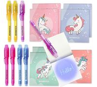 KALANKA-Stylo Encre Invisible et Carnet de Notes Pack 8 Licorne Petits Cadeaux Anniversaire Licorne Filles et Garçons, Cadeau Anniversaire Enfants Invités, Jouet Pinata Pochette Surprise Élèves
