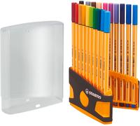 Kalanka-Stylo Feutre Pointe Fine Point 88 - Étui Colorparade Gris/Orange X 20 Stylos Fins - Coloris Assortis