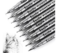 Kalanka-Stylos Noir A Pointe Fine 9 Stylos Microliners Ignature Feutres Noirs Professionnels Stylo Calligraphie Encre Noire Sans Bavure Pour Dessin Croquis Manga Et Signature Pour Bureau