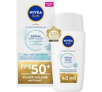 Kalanka-Sun - Fluide Uv Visage Derma Skin Clear Fps 50+ - Protection Solaire Uva/Uvb - Prévient L'acné - Non Comédogène - Niacinamide - Formule Légère & Non Grasse - Peaux Normales - 40 Ml