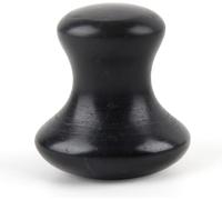 Kalanka-Sun & Sia - Masseur Visage Champi Gua Sha En Pierre Naturelle De Jade Noir - Idéal Pour Rafraîchir Le Teint, Traiter Les Poches Et Cernes, Stimuler La Circulation - Peau Plus Ferme Et Élastiq