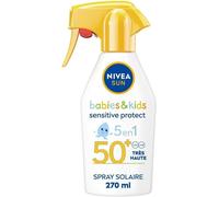Kalanka-Sun - Spray Solaire Pistolet Sensitive Babies & Kids Fps 50+ - Protection Solaire Enfant - Vitamine E - Sans Parfum - Absorption Rapide - Résistant À L'eau - Peaux Sensibles - 270 Ml