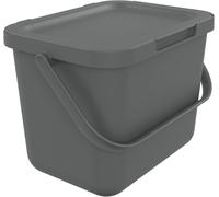 Kalanka-Sundis Loops, Poubelle De Tri Sélectif D`Intérieur 6l, Rectangulaire, En Plastique Recyclé Gris, Avec Couvercle Et Anse, Idéale Déchets Organiques, Pour Cuisine, Cantine, Restaurant, Salle De