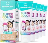 Kalanka-Supercolor Dentifrice Enfant Fraise À Partir De 6 Ans - Lot De 5 Dentifrice Pour S'amuser Lors Du Brossage Des Dents, Avec Calcium, Végétalien Et Sans Microplastiques