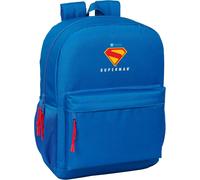 KALANKA-SUPERMAN - Sac à dos d'école, adaptable au chariot, idéal pour enfants de différents âges, confortable et polyvalent, qualité et résistance, 32 x 14 x 43 cm, bleu, M, Décontracté