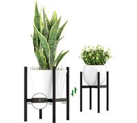 KALANKA-Support de pot de fleurs réglable : support de fleurs moderne en métal pour intérieur et extérieur, support de pot de fleurs pour jardin, terrasse, coin salle de bain, salon, balcon, bureau à