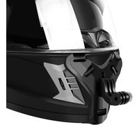 KALANKA-Support Menton avec Sangle de Casque intégral de Moto + Extra pour différents scénarios de Montage adhésif Plat et incurvé pour GoPro Insta360 DJI SJCAM APEMAN etc (Black)