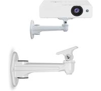 KALANKA-Support mural pour mini projecteur, capacité de charge 3 kg, longueur : 16 à 20 cm, matériau : aluminium, pour vidéosurveillance, projecteur, webcam, rotatif à 360 °, blanc