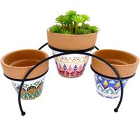 KALANKA-Support pour Pot de Fleurs Multicolore en métal céramique 27 x 17 x 12 cm