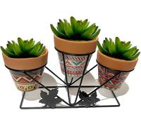 KALANKA-Support pour Pot de Fleurs Multicolore en métal céramique 34 x 20 x 12 cm