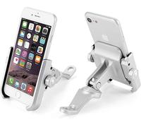 Kalanka-Support Smartphone Téléphone Pour Moto Scooter Modèle De Rétroviseur En Aluminium 360 ° Réglable Pour Motocycle Portable Navigateur Gps Universal (Rétroviseur Argent)