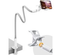 Kalanka-Support Téléphone Avec Col De Cygne De, 95cm Support Téléphone De Chevet Étui En Cuir Amélioré Stable Et Durable, Rotation 360° Réglable Pour Iphone, Huawei, Switch, Samsung (Gris)