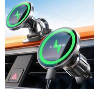 KALANKA-Support Téléphone Voiture Magsafe Induction Chargeur - [15W Pro] [24X N52 Aimants] Support Telephone Voiture Magnetique, 360°Rotation Porte Telephone Voiture Aimanté pour iPhone 17 Pro Max 16