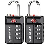 Kalanka-Sure Serrure Tsa Compatible Verrous À Bagages, Indicateur De Remplissage, Facile À Lire Dials- 1, 2 & Lot De 4, Black 2 Pack (Noir) - 43237-17262