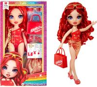 KALANKA-Swim & Style - Ruby (Rouge) - Poupée de 28 cm avec Paréo Chatoyant à Porter de Plus de 10 Façons - Maillot de Bain, Sandales, Accessoires - Jouet pour Enfants - pour Les 4-12 Ans