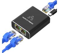 KALANKA-Switch Ethernet 2 Port, RJ45 Splitter 1000 Mbps, Gigabit Switch Ethernet RJ45 1 à 2 LAN Splitter pour Ordinateur, Hub, Commutateur, Routeur, Décodeur, Télévision Numérique, sans POE