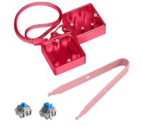 KALANKA-Switch Opener Kit avec Switch Puller Alliage D'aluminium Clavier Switch Opener pour Cherry MX Gateron Kailh Box Outemu Akko Switch Ouvre-Interrupteur à Clavier de Jeu Mécanique - Rouge/Rose