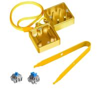 KALANKA-Switch Opener Kit avec Switch Puller Alliage D'aluminium Clavier Switch Opener pour Cherry MX Gateron Kailh Box Outemu Akko Switch Ouvre-Interrupteur à Clavier de Jeu Mécanique - Or/Jaune