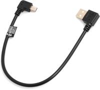 KALANKA-System-s Câble mini USB Angle de 90 ° coudé vers la droite vers connecteur USB type A (Male) coudé vers la gauche + Câble de chargement et de données 26 cm