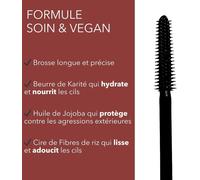 Kalanka-T.Leclerc Mascara Noir Actif Croissance - Stimule La Pousse Des Cils Et Augmente Le Volume - Prévient La Chute - Mascara Volume Avec Brosse Longue & Précise - Vegan - 95% Ingrédients Naturels