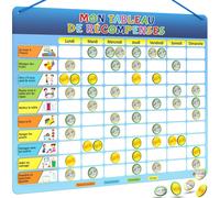 KALANKA-® Tableau de récompense Enfant - Tableau magnétique avec 280 aimants - Tableau comportement, Routine Enfant, Apprendre l'Autonomie, Planning semainier, Calendrier éducatif