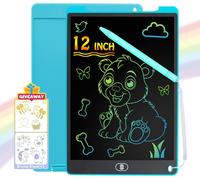 KALANKA-Tablette d'écriture LCD Colorée 12 Pouces,Tablette Dessin Enfants,Planche à Dessin Enfant avec Serrure à Clé,Jouets Éducatifs Effaçables,Parfait pour Garçons et Filles,Cadeau Éducatif Idéal(B