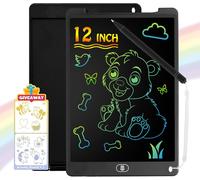 KALANKA-Tablette d'écriture LCD Colorée 12 Pouces,Tablette Dessin Enfants,Planche à Dessin Enfant avec Serrure à Clé,Jouets Éducatifs Effaçables,Parfait pour Garçons et Filles,Cadeau Éducatif Idéal(N