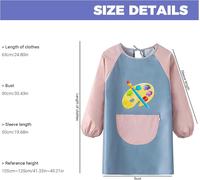 KALANKA-Tablier de peinture pour enfants de 3 à 7 ans, pour filles et garçons, tablier imperméable pour tout-petits avec manches longues et poches