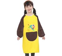 KALANKA-Tablier de peinture pour enfants de 3 à 7 ans, pour filles et garçons, tablier imperméable pour tout-petits avec manches longues et poches