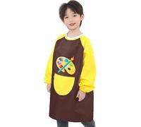 KALANKA-Tablier de peinture pour enfants de 3 à 7 ans, pour filles et garçons, tablier imperméable pour tout-petits avec manches longues et poches