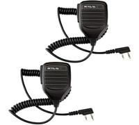 KALANKA-Talkie Walkie Micro 2 Broches Haut-Parleur Microphone Compatible avec Baofeng UV-5R BF-888S BF-88E RT24 RT27 H777 RT668 WOUXUN Kenwood TYT HYT Talkies Walkies pour la Chasse et Le Tir (2 Pcs)
