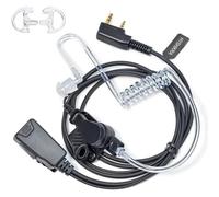 KALANKA-Talkie-walkie Oreillette avec Micro, 2 Pin avec PTT, Compatible avec Kenwood eSnic Retevis Baofeng UV-5R Oreillette Radio pour Garde du Corps de sécurité (Tube Transparent, 1)