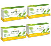Kalanka-Tampons 100% Coton Bio Regulier Sans Applicateur,Lot De 4 Boîtes (16 Unités X 4)