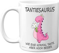 KALANKA-Tantiesaurus Tasse Tante Geschenk ¿ Lustige Geburtstagsgeschenke für Tante, Weihnachten Geschenkidee ¿ 11oz Kaffeetasse Keramik, Mikrowellen- & Spülmaschinenfest, Geschenk von Nichte Neffe
