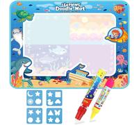 KALANKA-Tapis de dessin Ocean Magic, grande planche à gribouiller - 80 x 60 cm - Tapis de dessin réutilisable avec 2 stylos