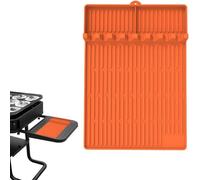 KALANKA-Tapis de protection pour grille latérale en silicone, antidérapant et résistant à la chaleur, pour bac à huile et plaque de cuisson, accessoires de barbecue durables pour la cuisine en extéri
