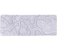 KALANKA-- Tapis DE Souris XXL - Carte Topographique - Blanc - 800 X 300 X 3 mm - Déco Originale - Antidérapant et Résistant à l'eau - Déco Bureau - Idée Cadeau Japon Asie