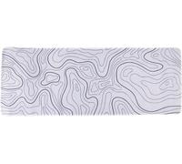 KALANKA-- Tapis DE Souris XXL - Carte Topographique - Blanc - 800 X 300 X 3 mm - Déco Originale - Antidérapant et Résistant à l'eau - Déco Bureau - Idée Cadeau Japon Asie